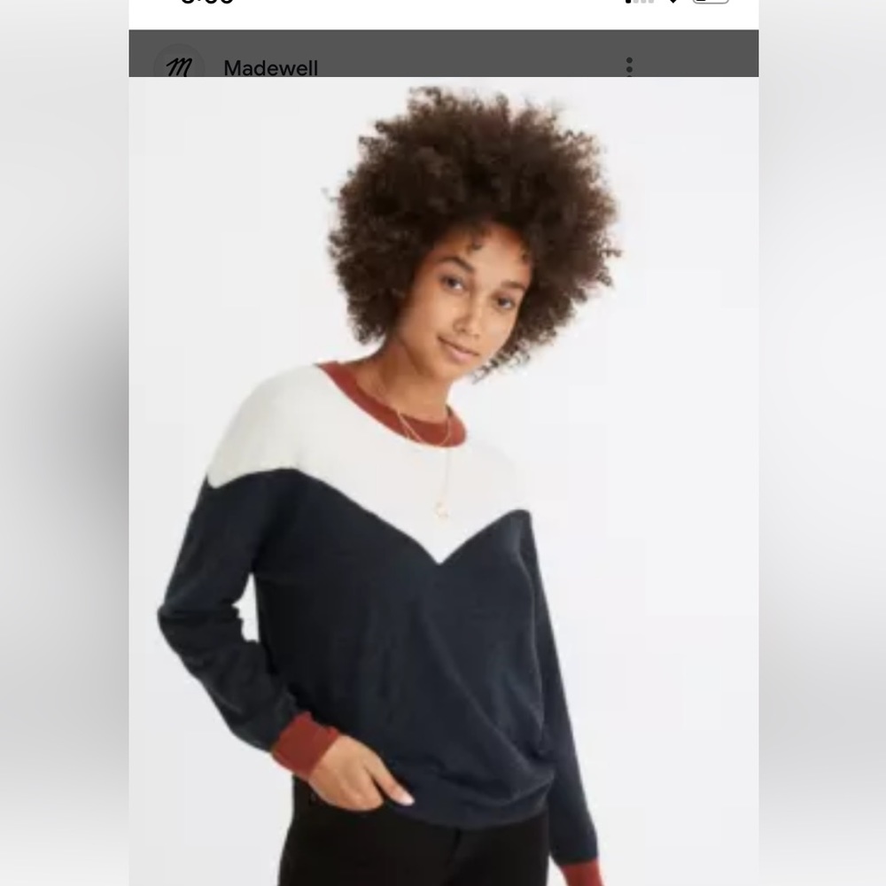 BNWT Madewell Colorblock Yoke Pullover Sweater